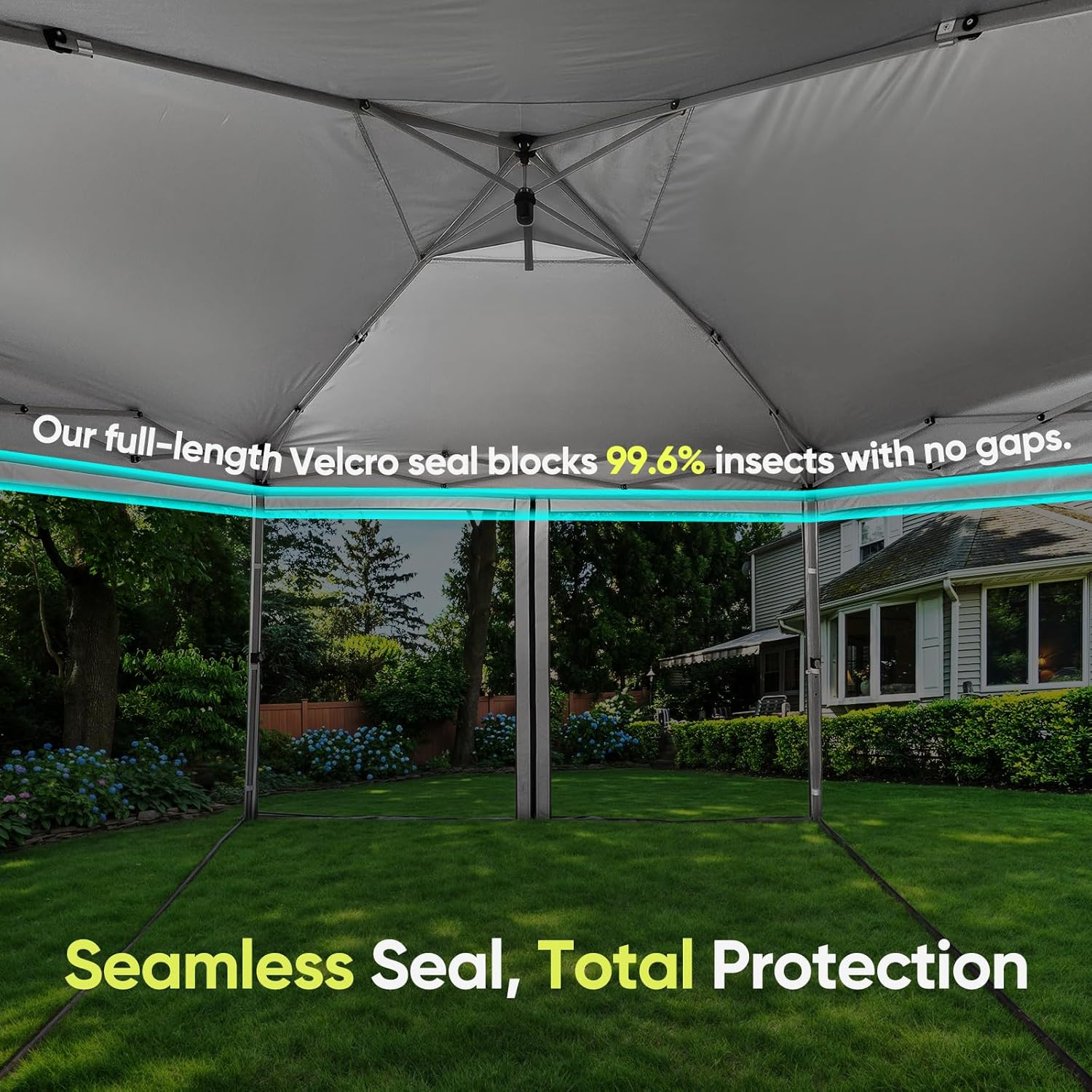 10'x10' Pop up Screened Canopy Tent with Mosquito Netting, Portable Easy up Outdoor Screen House Shelter and Picnic