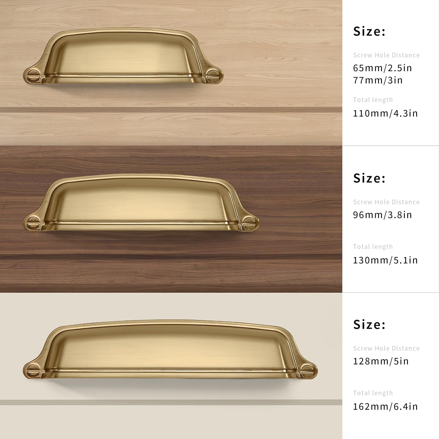 10 Pack 5 inch(128 mm) Drawer Pulls Champagne Bronze Cabinet Cup Pulls Cabinet Hardware Brushed Gold Kitchen Cabinet