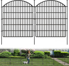 10 Panels Garden Fence Animal Barrier, 33 in(H) X 24 ft(L) Dog Fence Outdoor for Yard Rustproof No Dig Fencing