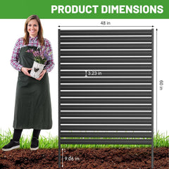 1 Panel No-Dig Metal Privacy Fence Screen, 60" H × 48" W Outdoor Air Conditioner Fence, Rustproof AC Unit Cover to
