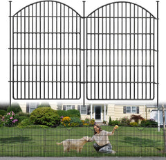 10 Panels Decorative Garden Fence, 40in (H) X 24ft (L) No Dig Dog Fences Outdoor for Yard, Rustproof Tall Metal