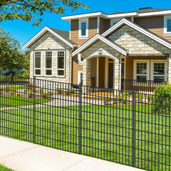 10 Panels No Dig Garden Fence with Gate, 40 in(H) X 24.2 ft(L) Metal Fence Panels, Thickened Rustproof Garden Fencing