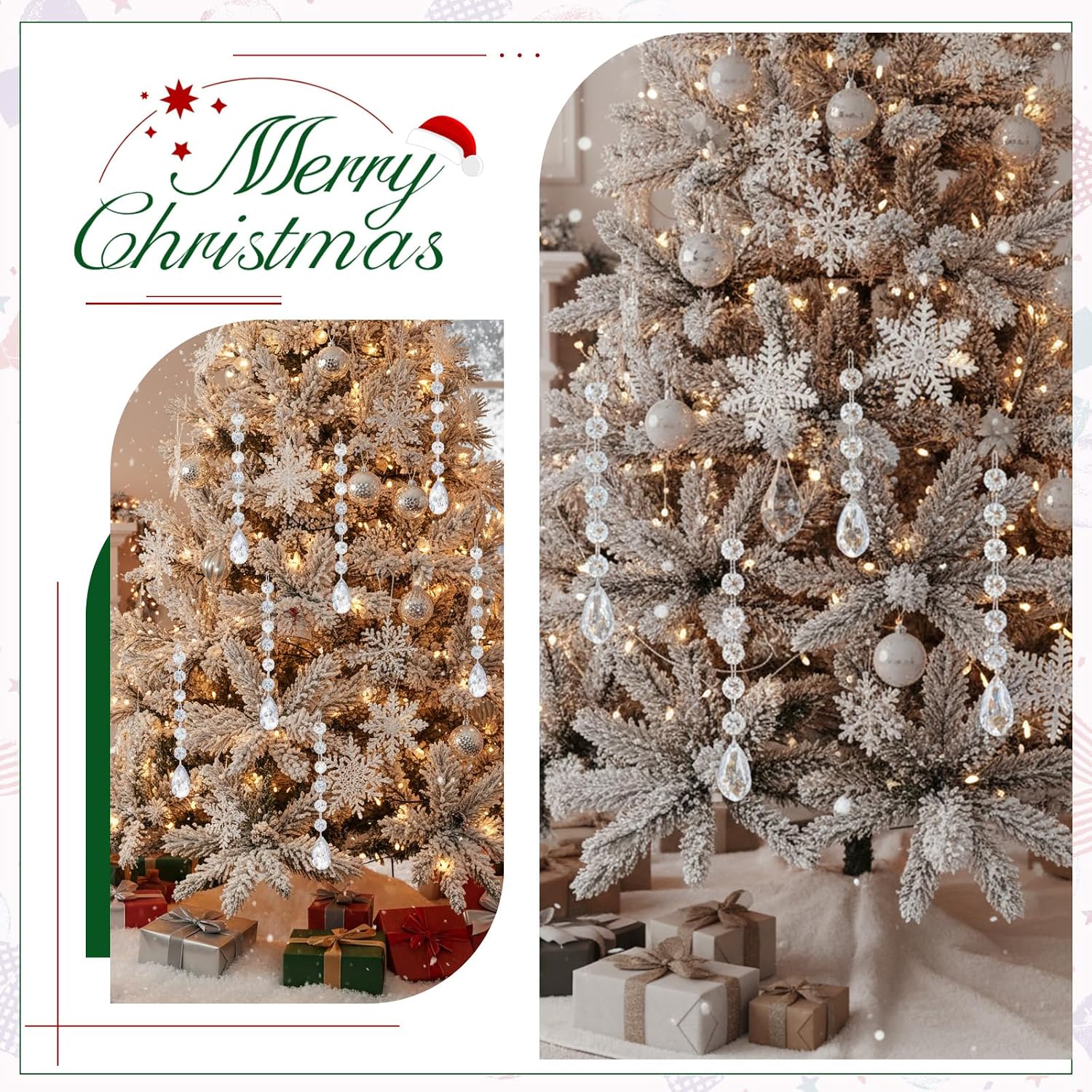 100 Pcs Chandelier Crystals Replacement, Hanging Teardrop Ornaments - Clear Acrylic, for Centerpieces, Chandelier