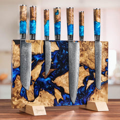 "Dark Tsunami" Extra Large Magnetic Knife Block - Holds Up to 16 Knives - Knife Block without Knives, Beautiful Dark