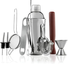 10-Piece Cocktail Shaker Set with Travel Bag - Stainless Steel Shaker Set Bartender Kit - Mixology Bartender Kit