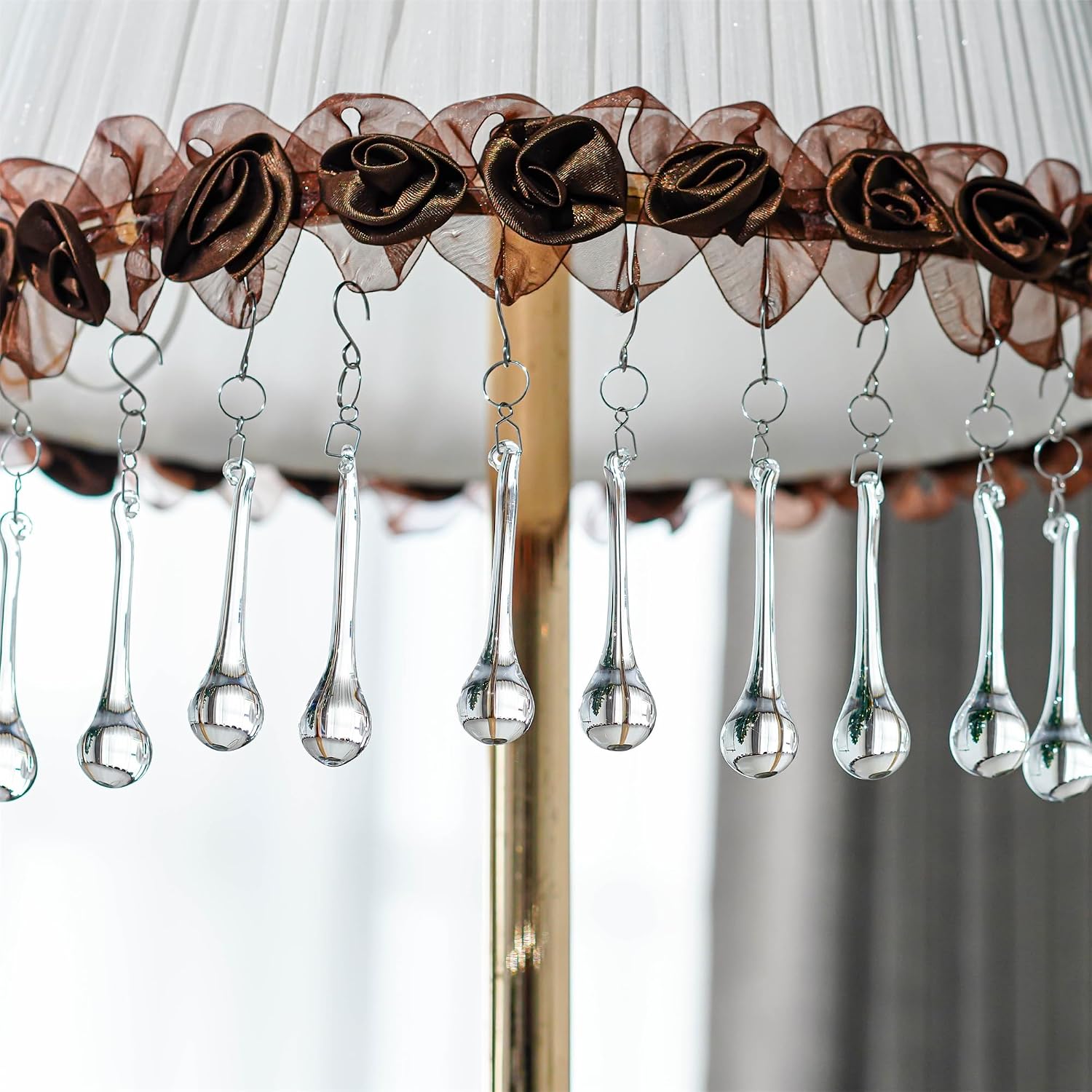 10 Pcs Crystal Teardrop Prism Suncatcher Christmas Tree Hanging Decor - Clear Crystal Teardrop Prism Suncatcher