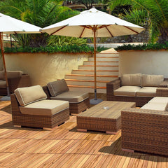 10 PCS Interlocking Patio Deck Tiles, 12 x 12in Acacia Hardwood Outdoor Flooring Tiles, 10 sq.ft Wood Composite Deck