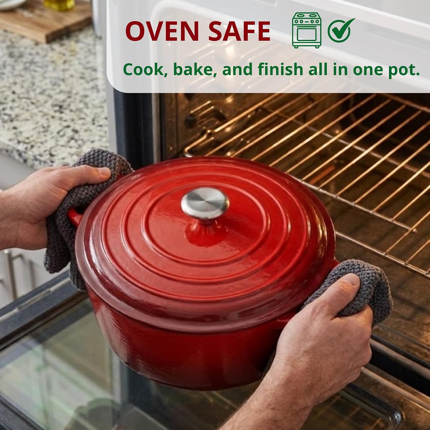 10 Quart Dutch Oven Approx, 9.5 qt Enameled Cast Iron Dutch Oven Pot & Lid | Nonstick Large Bread Oven For Sourdough