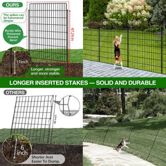 10 Panels Garden Fencing Animal Barrier with Lock, 40 in(H) X 24 ft(L) Dog Fence Outdoor for Yard Rustproof No Dig