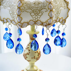 10 Pcs Blue Crystal Bauhinia Suncatcher Prisms Chandelier Window Decor - Blue Crystal Bauhinia Prisms Suncatcher