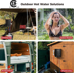 1.32 GPM Portable Water Heater, 5L Tankless Water Heater Propane Outdoor, AY132B, Black