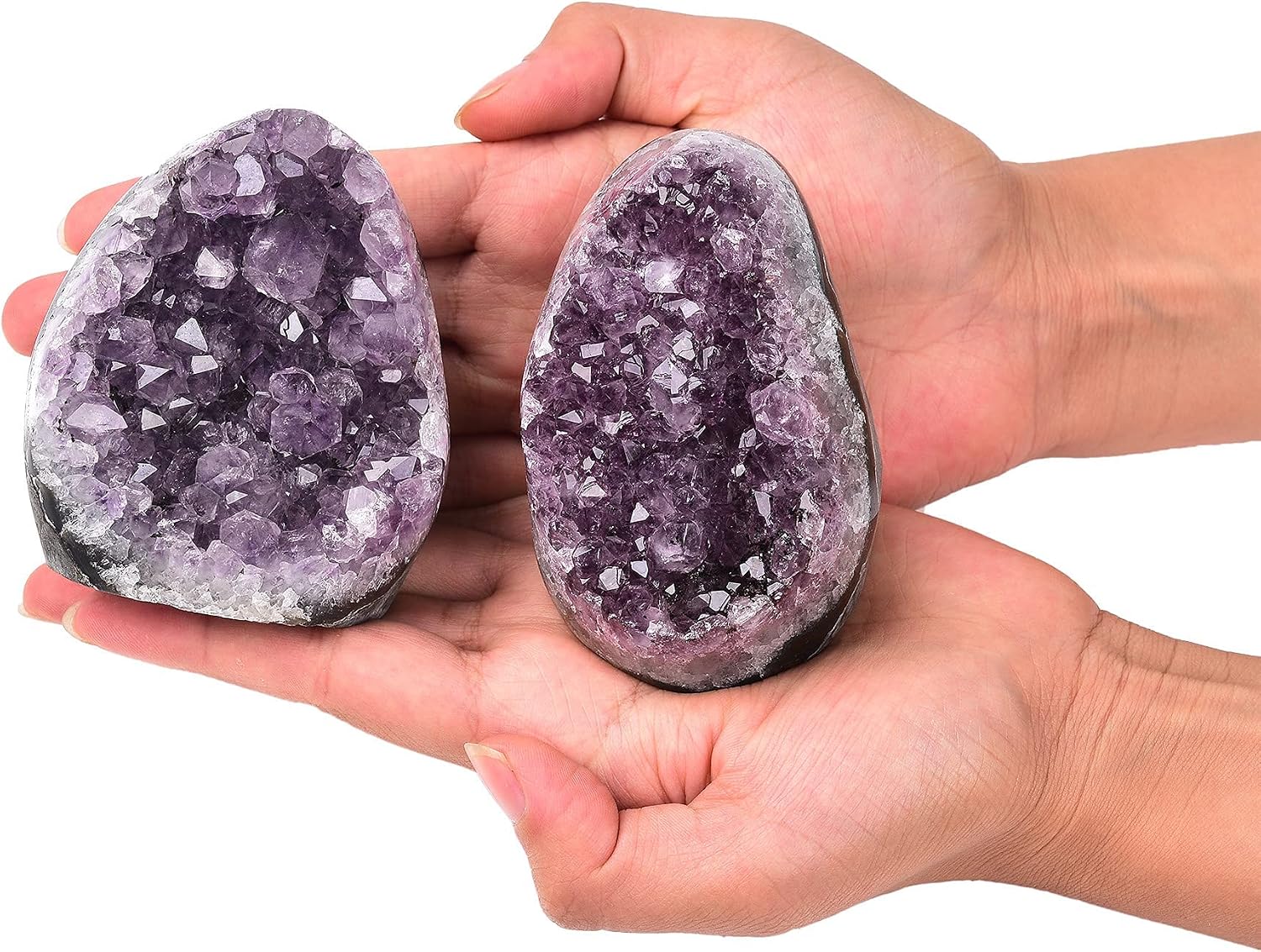 1 Pair Natural Agate Book Ends Small 2-3 LBS & Amethyst Cluster 0.5-1 LBS Irregular Polished 1P
