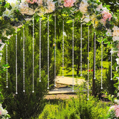 10 Pack 2ft Octagon Acrylic Crystal Beaded Garland Strands with Diamond Prism Pendant - 24" Hanging Chandelier Beads