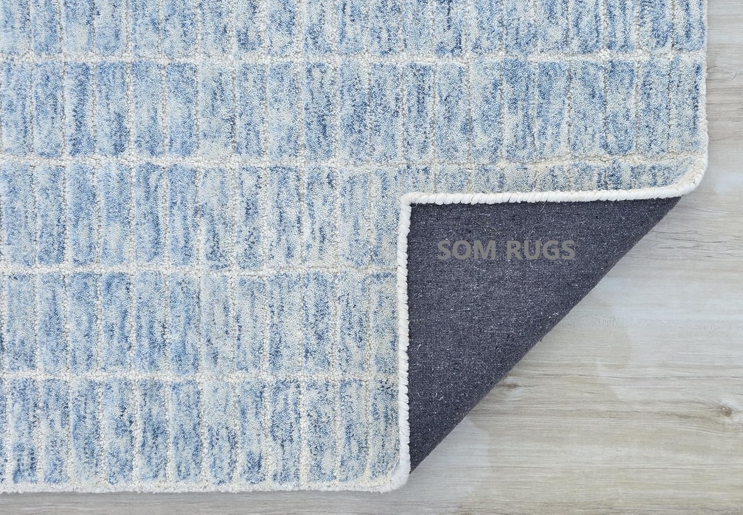 100% Authentic Capitola Tufted Handmade Woolen Area Rug Decor Office Rug (Blue, 12x15 Feet)