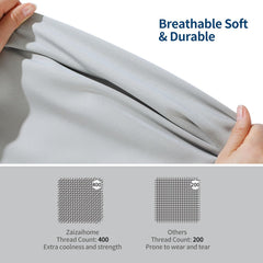 100% Bamboo Viscose Sheet Set, 400 Thread Count, Cooling Sheets for Hot Sleepers, 16" Deep Pocket, Ultra Soft