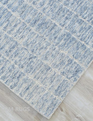 100% Authentic Capitola Tufted Handmade Woolen Area Rug Decor Office Rug (Blue, 12x15 Feet)