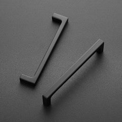 10 Pack 5 Inch Hole Centers Matte Black Cabinet Pulls Handles - Solid Drawer Pulls Kitchen Hardware - Flat Black Square